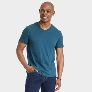 GoodFellow Men's Blue V-Neck Shirt New With Tags Size Large